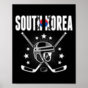 South Korea Ice Hockey Fans Jersey Korean Flag Puc Poster