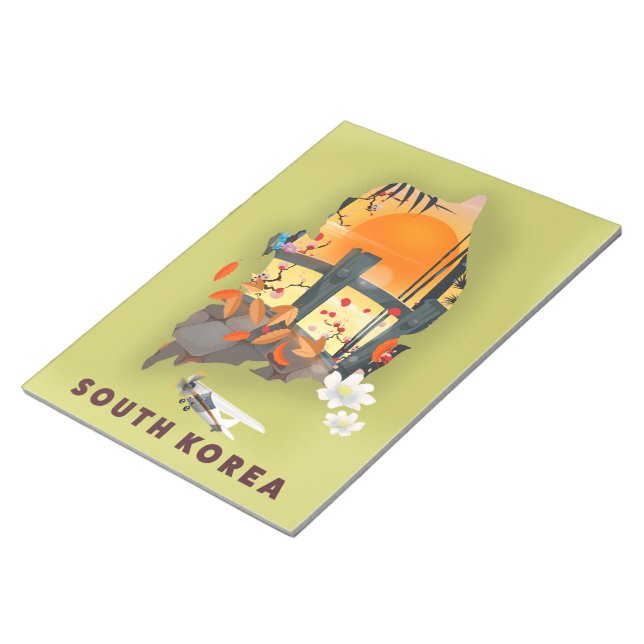 South Korea illustrated map poster Notepad (Angled)