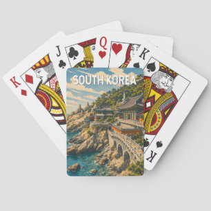 South Korea Illustration Travel Art Vintage Playing Cards