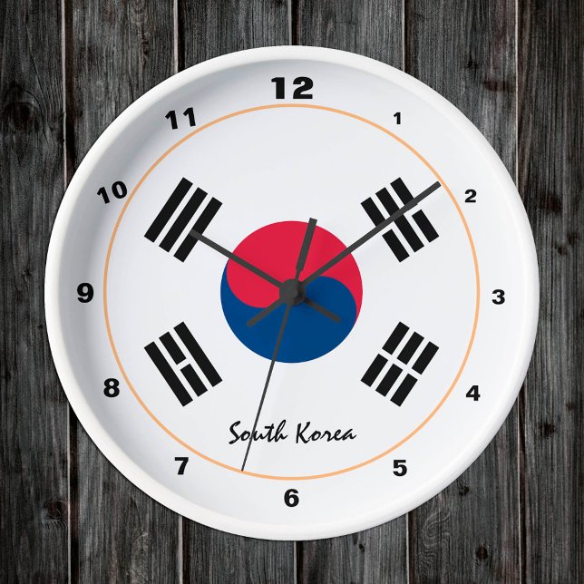 South Korea, Korea flag modern Home / design Round Clock (Creator Uploaded)