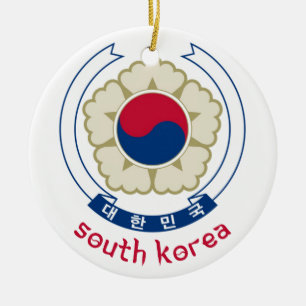 SOUTH KOREA - korean/asia/asian/emblem/flag Ceramic Tree Decoration