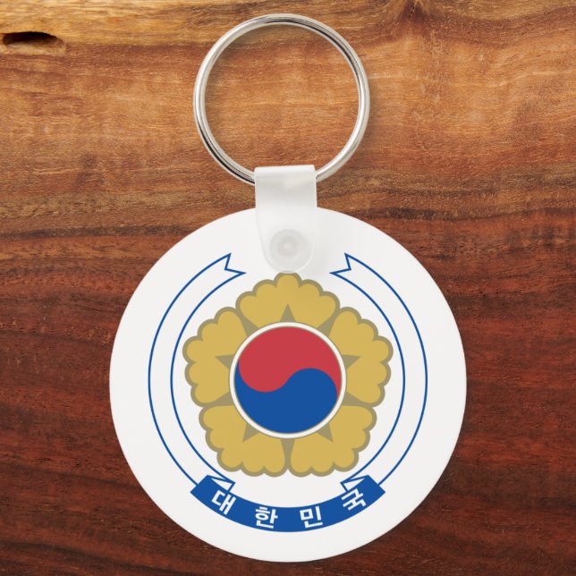 South Korea & Korean Coat of arms, flag / fashion Key Ring (Front)