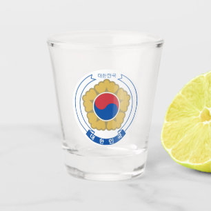 South Korea & Korean coat of arms flag /party Shot Glass