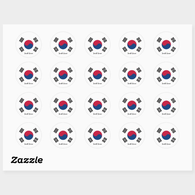 South Korea, Korean flag patriots, holiday /sports Classic Round Sticker (Sheet)