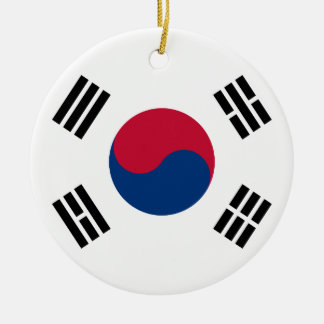 South Korea Korean Flag Seoul S.K. Koreans Pride Ceramic Tree Decoration
