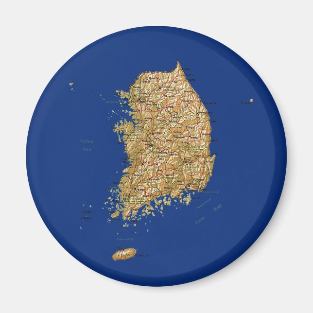 South Korea Map Magnet (Front)
