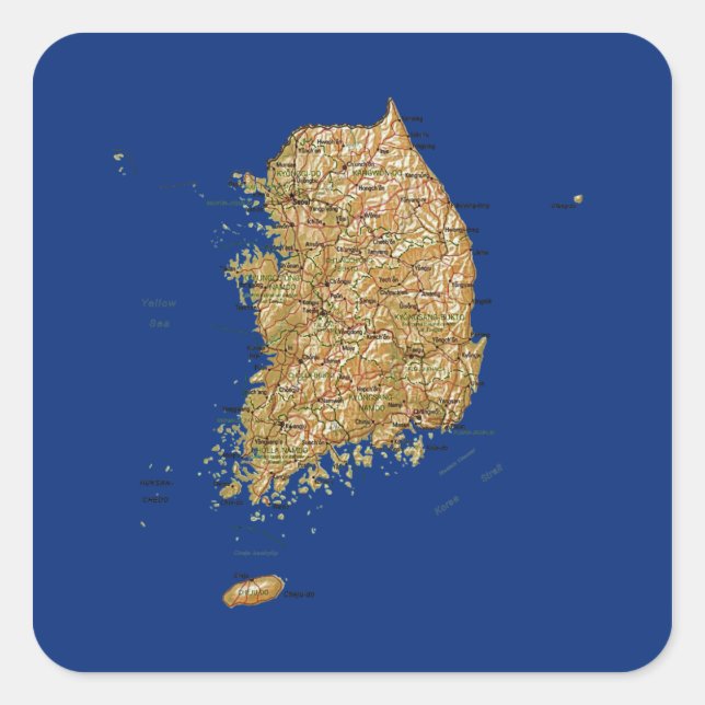South Korea Map Sticker (Front)