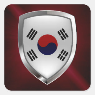 South Korea Metallic Emblem Square Sticker
