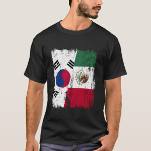 South Korea Mexico Half Flag South Korean Mexican  T-Shirt