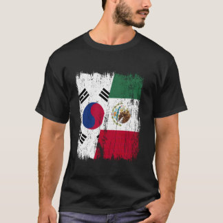 South Korea Mexico Half Flag South Korean Mexican  T-Shirt