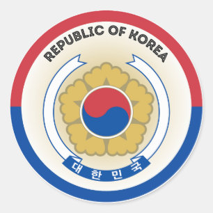 South Korea National Emblem Circle Shape Classic Round Sticker
