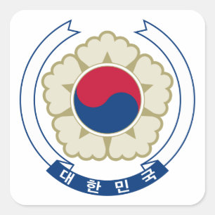 South Korea National Emblem Square Sticker