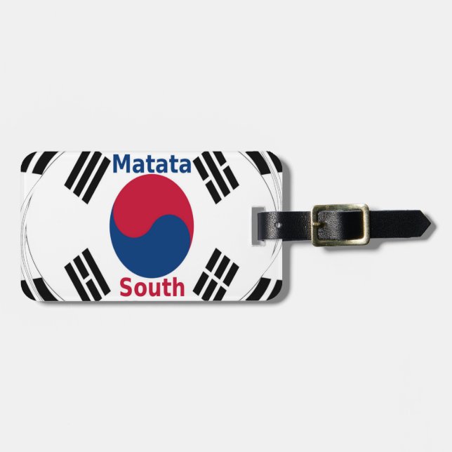 South Korea National Flag Colours Art Print/Graphi Luggage Tag (Front Horizontal)