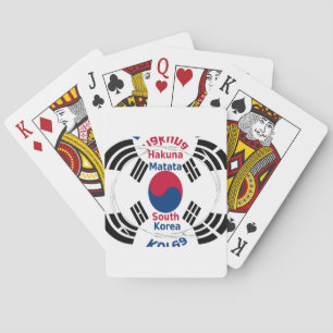 South Korea National Flag Colours Art Print/Graphi Playing Cards