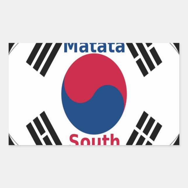 South Korea National Flag Colours Art Print/Graphi Rectangular Sticker (Front)