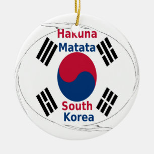 South Korea National Flag, Korean Taegeukgi Pride Ceramic Tree Decoration