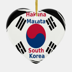 South Korea National Flag, Korean Taegeukgi Pride Ceramic Tree Decoration