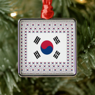 South Korea National Flag, Korean Taegeukgi Pride Metal Tree Decoration
