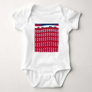 South Korea Polka Dot Flag Art Design: A Red Base  Baby Bodysuit