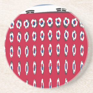 South Korea Polka Dot Flag Art Design: A Red Base  Coaster