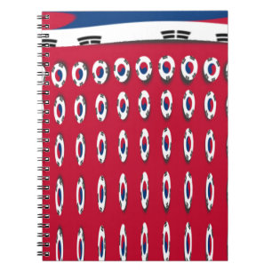 South Korea Polka Dot Flag Art Design: A Red Base  Notebook