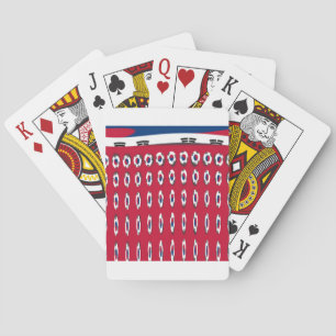 South Korea Polka Dot Flag Art Design: A Red Base  Playing Cards