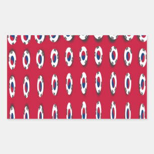 South Korea Polka Dot Flag Art Design: A Red Base  Rectangular Sticker