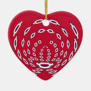South Korea Polka Dot flag Ceramic Tree Decoration