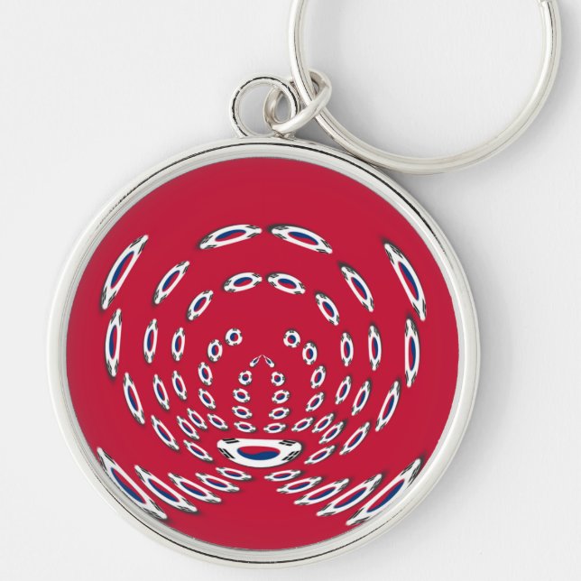 South Korea Polka Dot flag Key Ring (Front)