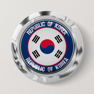 South Korea Round Emblem 7.5 Cm Round Badge