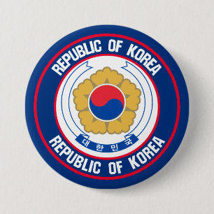 South Korea Round Emblem 7.5 Cm Round Badge
