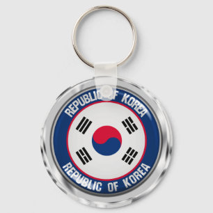 South Korea Round Emblem Key Ring