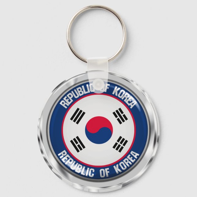 South Korea Round Emblem Key Ring (Front)