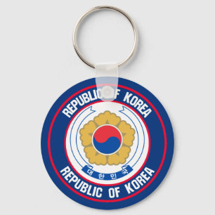 South Korea Round Emblem Key Ring