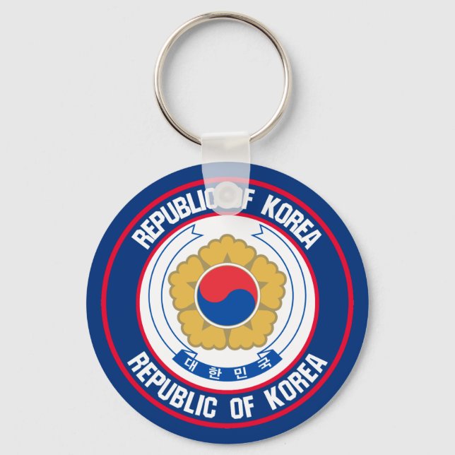 South Korea Round Emblem Key Ring (Front)