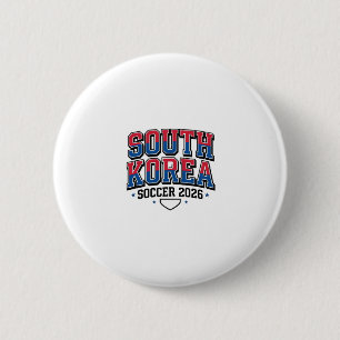 South Korea Soccer 2026 Soccer Bold Country Typogr 6 Cm Round Badge