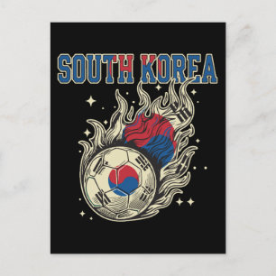 South Korea Soccer Flaming Ball Retro Football Fan Postcard