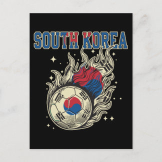 South Korea Soccer Flaming Ball Retro Football Fan Postcard