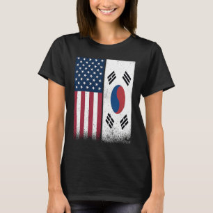 South Korea  South Korean American Flags Proud USA T-Shirt