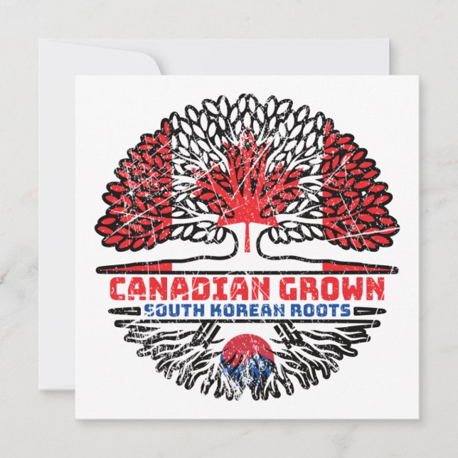 South Korea South Korean Canadian Canada Tree Card (Front)
