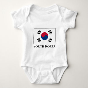 South Korea (South Korean) Flag Baby Bodysuit
