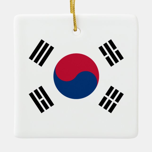 South Korea (South Korean) Flag Ceramic Ornament (Front)