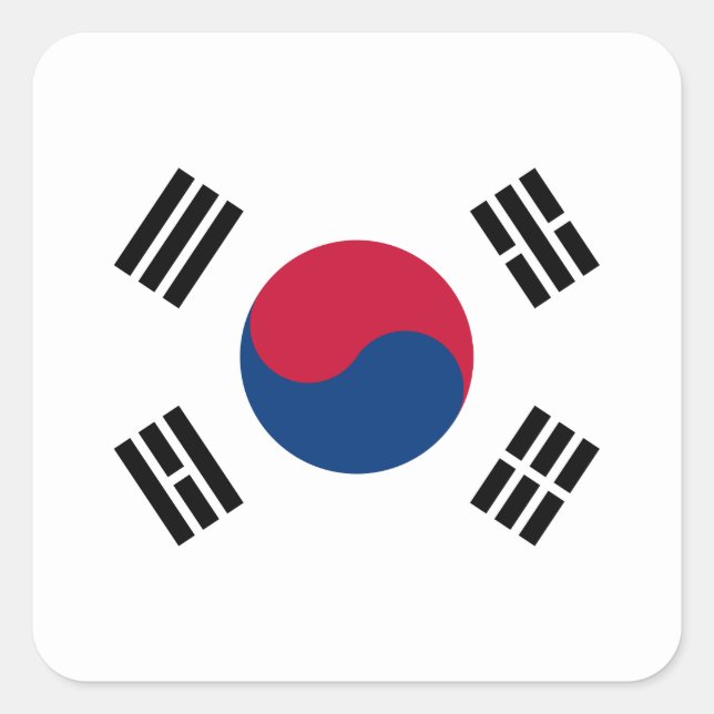 South Korea (South Korean) Flag Square Sticker (Front)