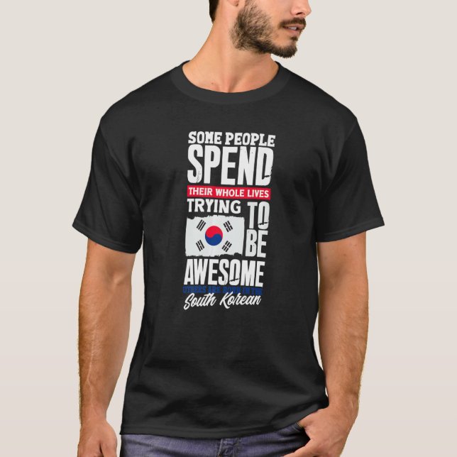 South Korea South Korean South Korea Flag Funny Qu T-Shirt (Front)