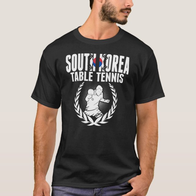 South Korea Table Tennis  Korean Ping Pong Support T-Shirt (Front)