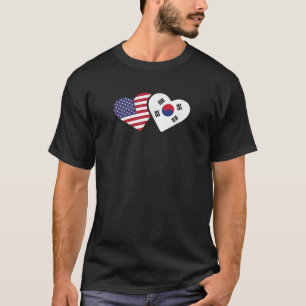 South Korea USA Flag Heart Korean American Love Gi T-Shirt