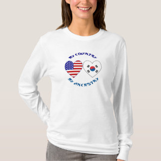 South Korea USA Heart Flag Heritage Women's T-Shirt