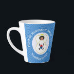 South Korean Angel Hanukkah Flag Personalised  Latte Mug<br><div class="desc">Blue and white squiggly squares for Hanukkah make up the background for this Republic of Korea flag or South Korean flag angel. Add a name, yours or someone else's for a personalised gift. Customise by adding the correct year for your situation. Latte mug designed for your Hanukkah decor this holiday...</div>