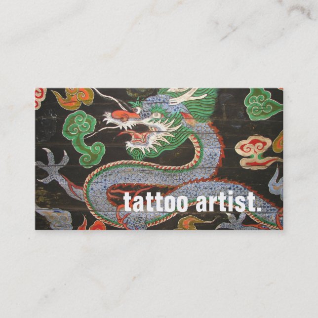 South Korean Dragon Art Namdaemun | Tattoo Artist Business Card (Front)