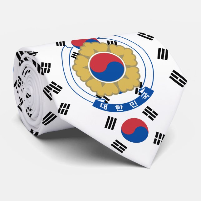 South Korean Flag & Emblem, Flag of South Korea Tie (Rolled)